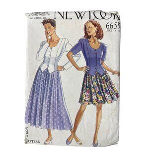 Vintage New Look 6659 Sewing Pattern Size 6-16 Jacket and Skirt Misses UNCUT